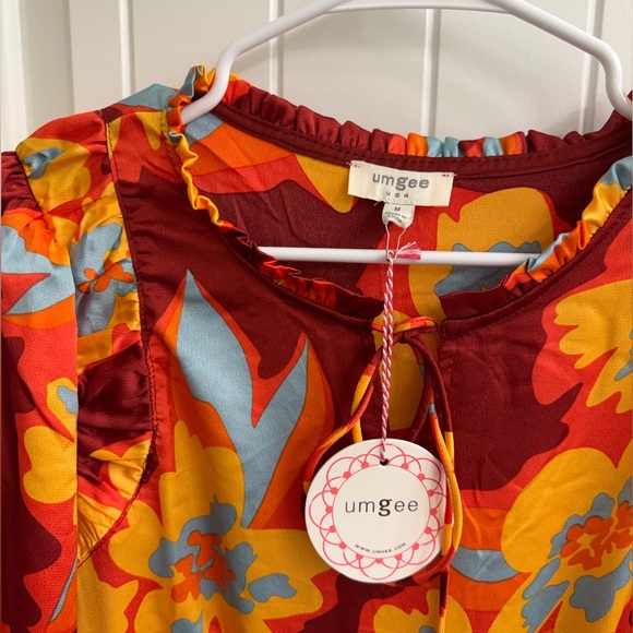 NWT Umgee Floral Long Sleeve Midi Dress sz M - Picture 4 of 8